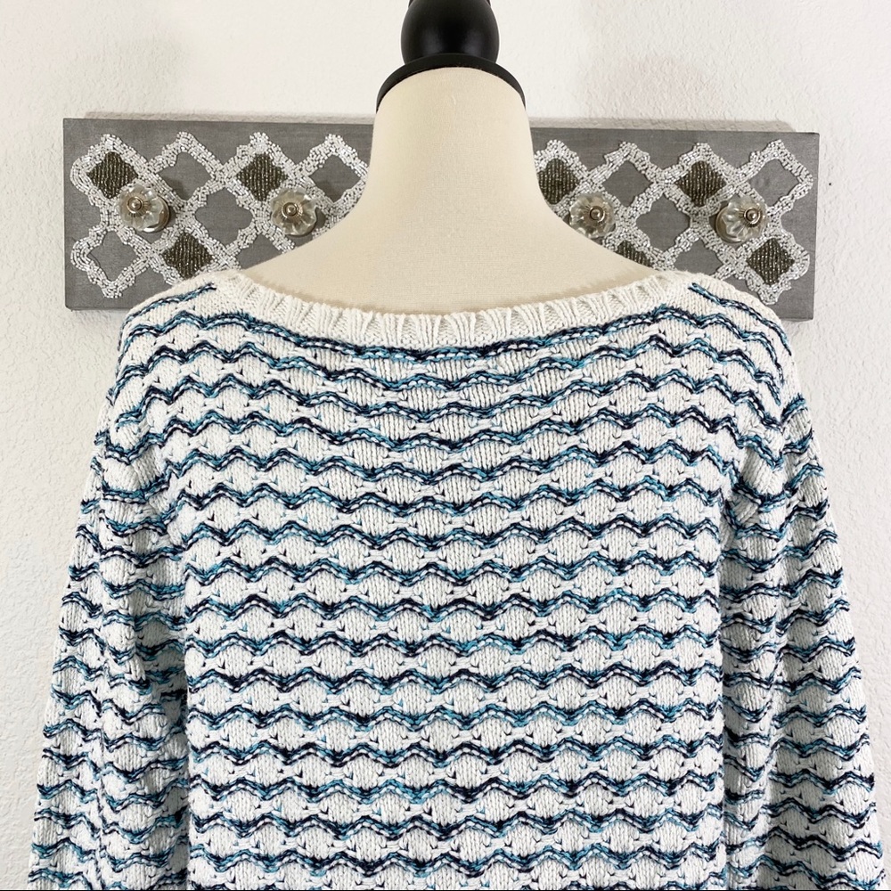 Chunky Knit Sweater Metallic Stripe, XL - Picture 7 of 9